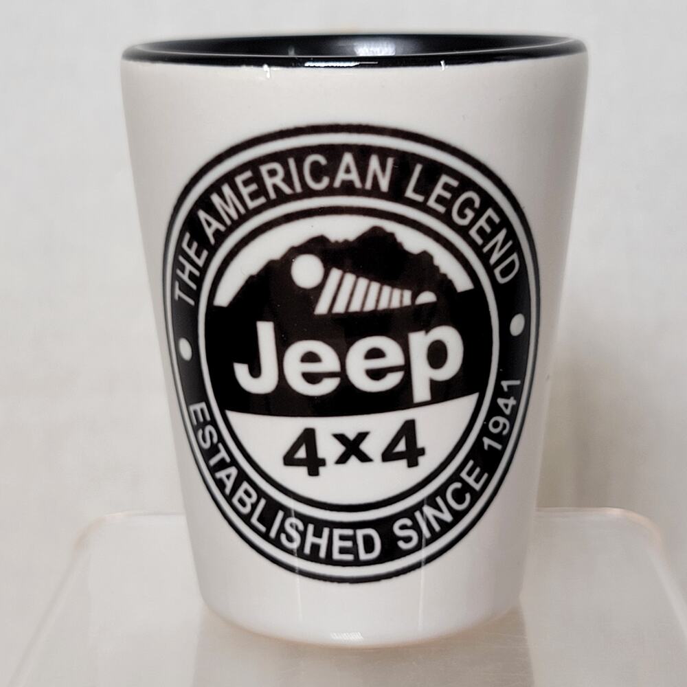 Jeep 4X4 B&W Ceramic Shot Glass